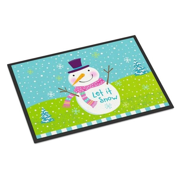 Carolines Treasures Carolines Treasures VHA3017MAT 18 x 27 in. Christmas Snowman Let it Snow Indoor or Outdoor Mat VHA3017MAT - main